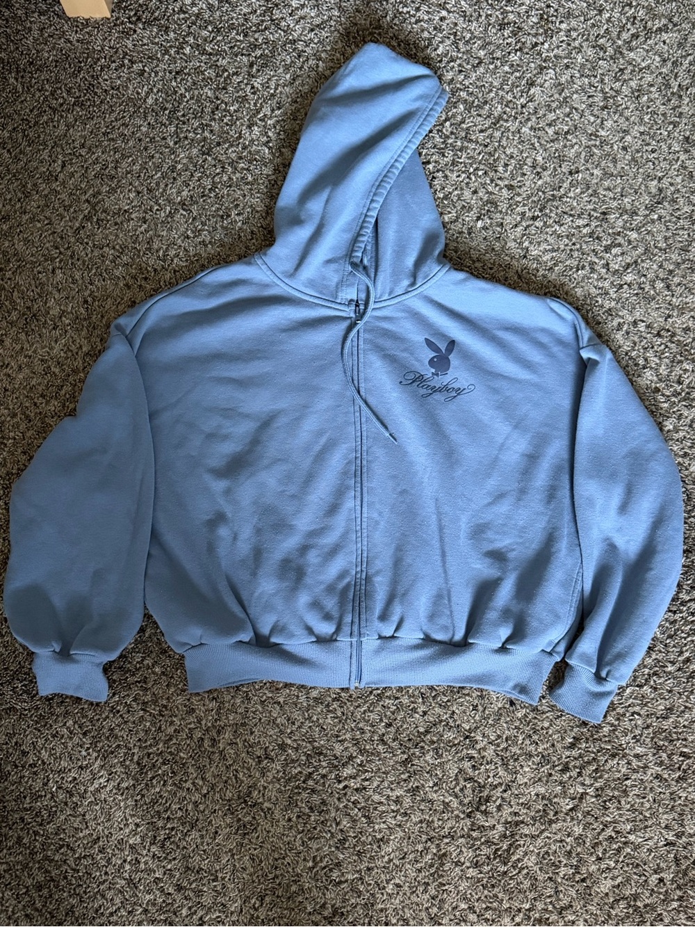 PLAYBOY Light Blue Zip-Up Hoodie Jacket